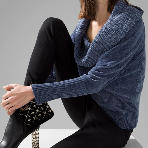 NWT WHBM Cowl Neck Chenille Sweater - Picture 3 of 5